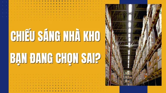 Chiếu sáng nhà kho có nhiều kệ hàng